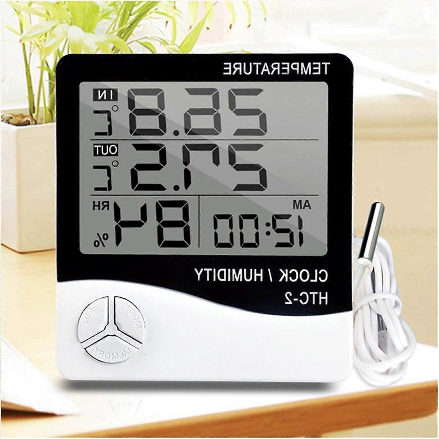 Digital Thermo Hygrometer Indoor Outdoor Weather Station with Alarm Clock and Memory Function