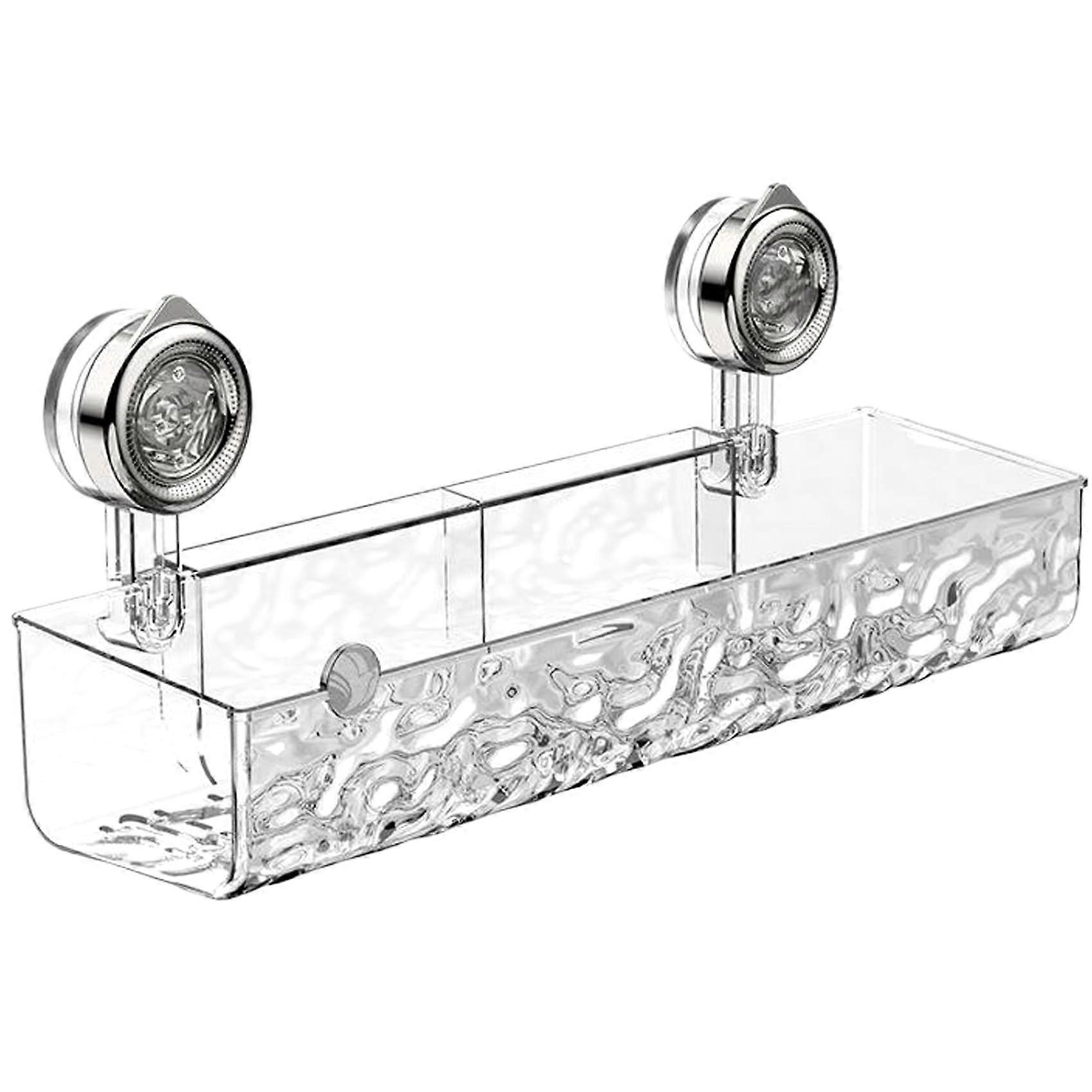 Suction Cup Shower Caddy with Quick Drain, Adjustable No Drill Bathroom Organizer for Kitchen