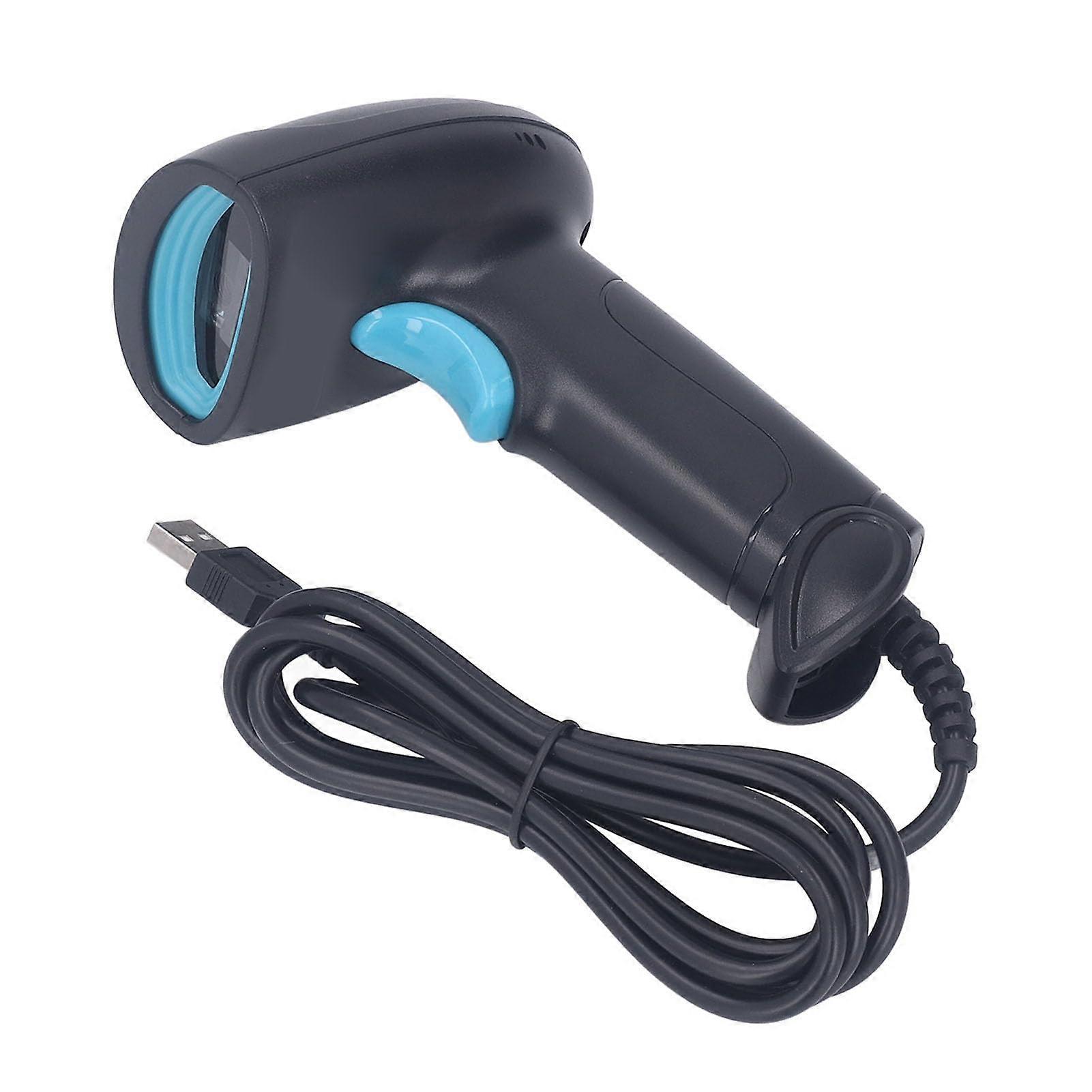 Wired Barcode Scanner and QR Code Reader with Fast Scanning for Inventory Supermarket Warehouse