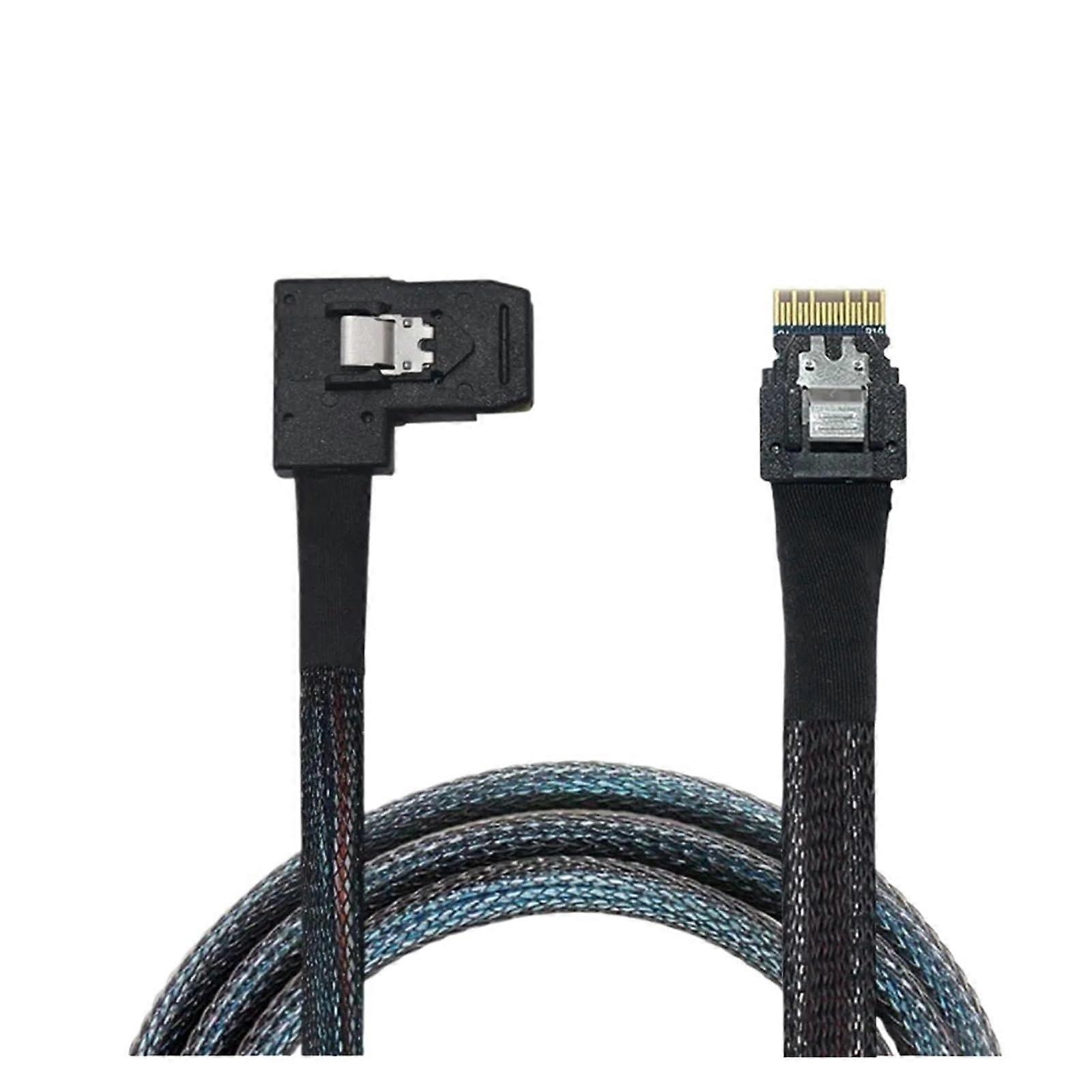 SFF8087 to SFF8654 Mini SAS 4i Right Angle Cable 1m Speed Data Transfer for Servers
