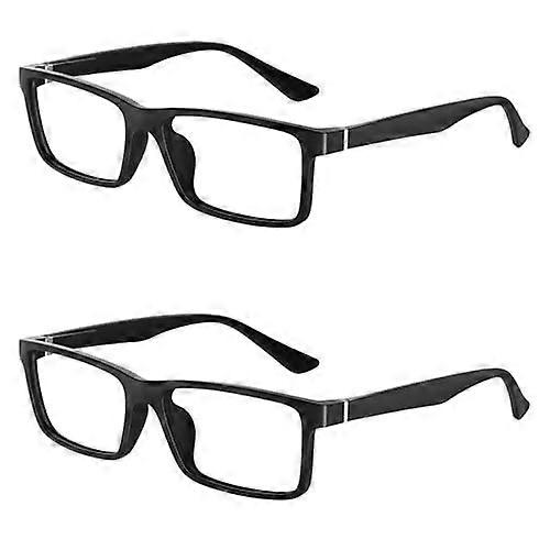 3 Pairs Blue Light Blocking Reading Glasses for Men, Square Frame Spring Hinge Computer Readers Mix 200