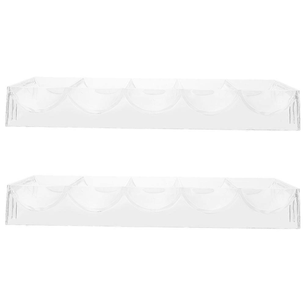Acrylic Poker Chip Tray Transparent for Storage 2Pcs Durable Organizer