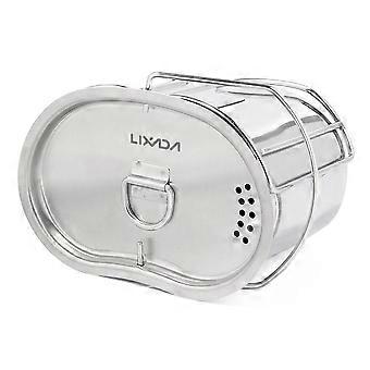 Stainless Steel Canteen Cup with Handles & Lid, Compatible with Mewmewcat Huiop Silver