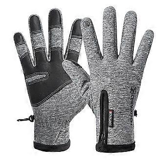 asdoklhq Skihandschoenen Dames Winterhandschoenen Verwarmde Handschoenen Alle Vingers Verstelbare Temperatuur Verwarming Handschoenen Verwijderbaar en Wasbaar Grijs XL
