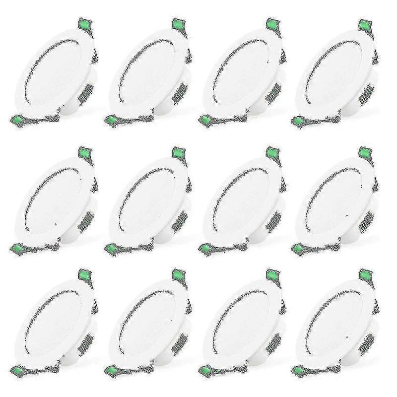 LED-Einbauleuchten 7W, flach, 12er-Pack