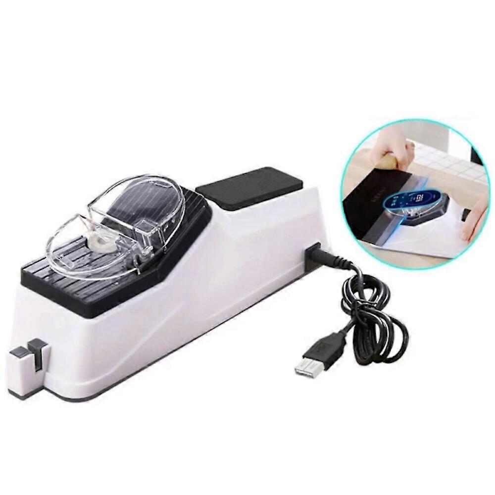 Electric Knife Sharpener, Double Sided Knife Sharpener with Fast Sharpening Technology, Polishing Function for Precision Edge Restoration, Includes