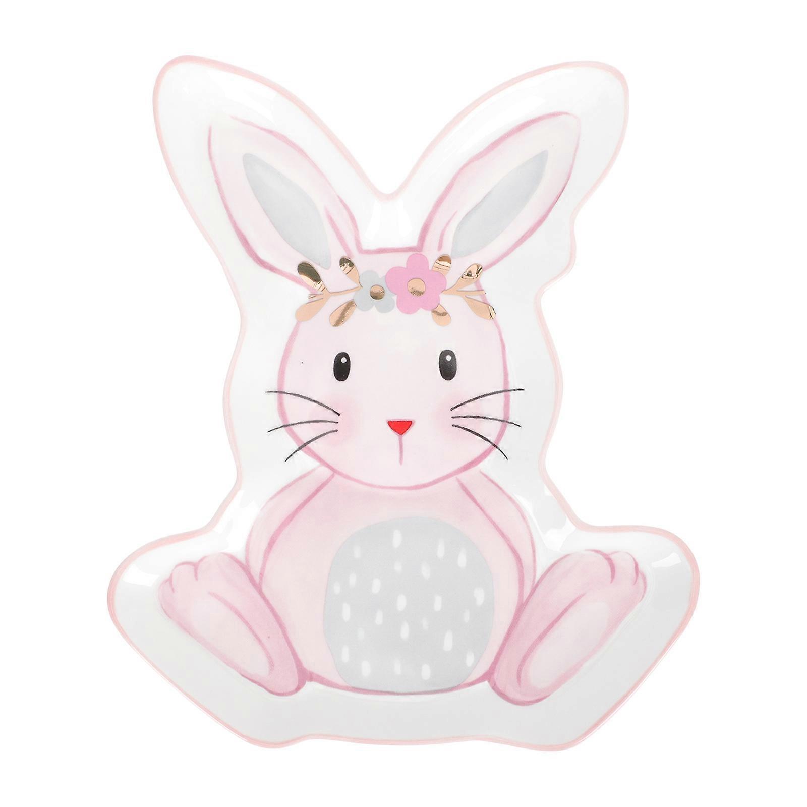 Rabbit Shape Plate Ceramic Tableware for Home Use Adorable Multi