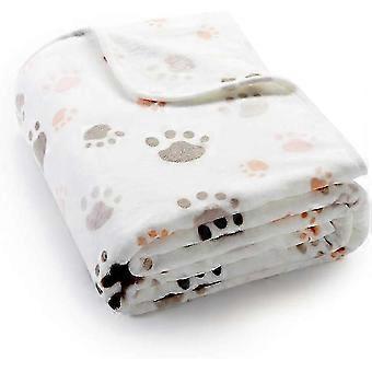 Pet Sleep Mat with Cute Paw Print, Soft Warm Material for Ultimate Comfort, Reusable Pet Blanket with Coral Velvet Fabric