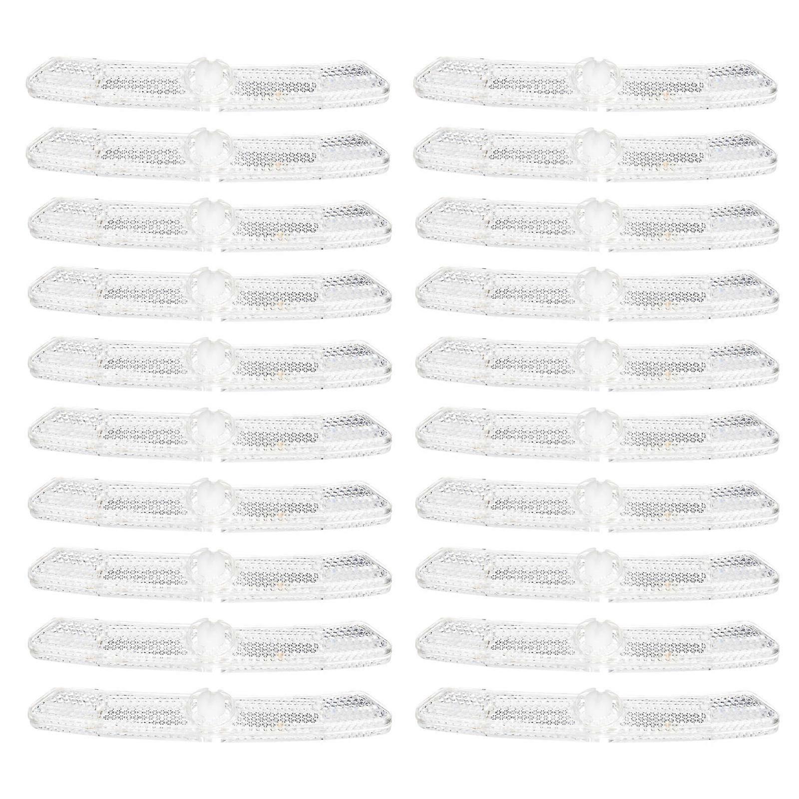 Replaceable Bicycles Reflectors White Plastic Warning Signs 20Pcs