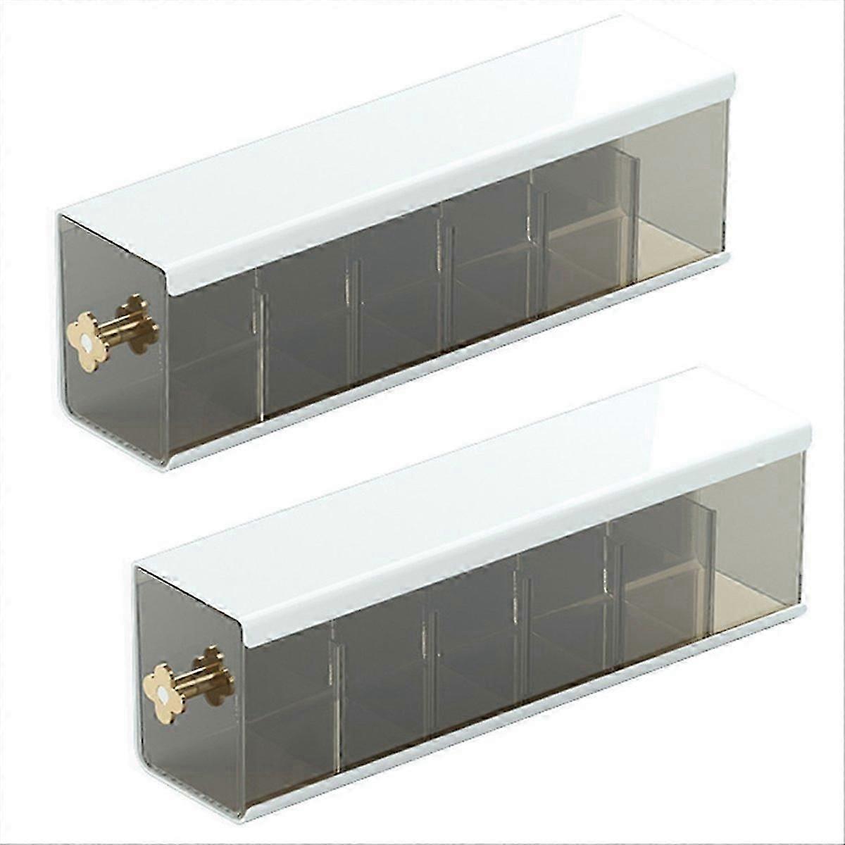 Wall-mounted drawer storage box, transparent multi-grid design