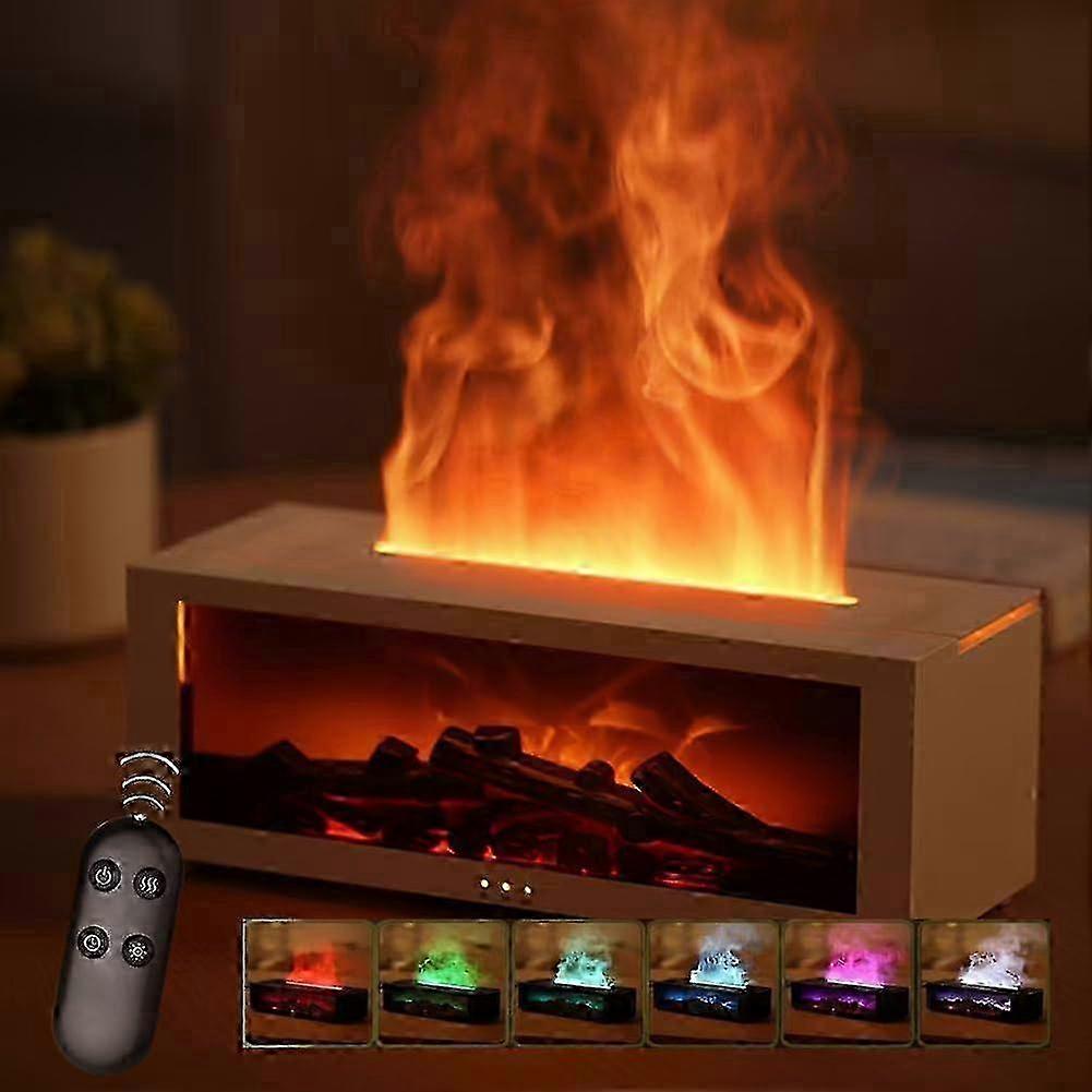 2026 Mini Fireplace Diffusers for Essential Oils,Bonfire Flame Diffuser with 7 Colors Light