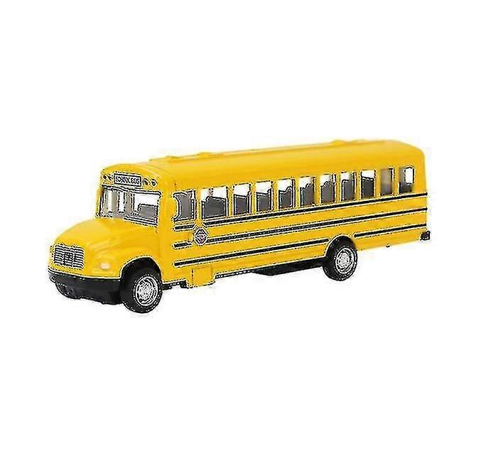 Mini Pull-Back Alloy School Bus Toy, Simulation Car Model