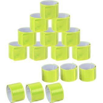 Hi Vis Reflective Slap Armbands for Runners and Cyclists, 16 Pack