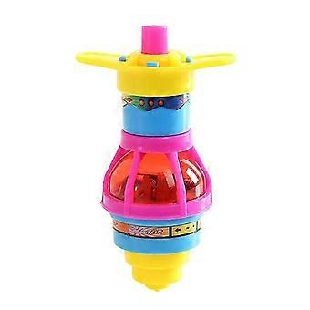 LED-lysende blinkende UFO-snurretoppe (4 stk.)