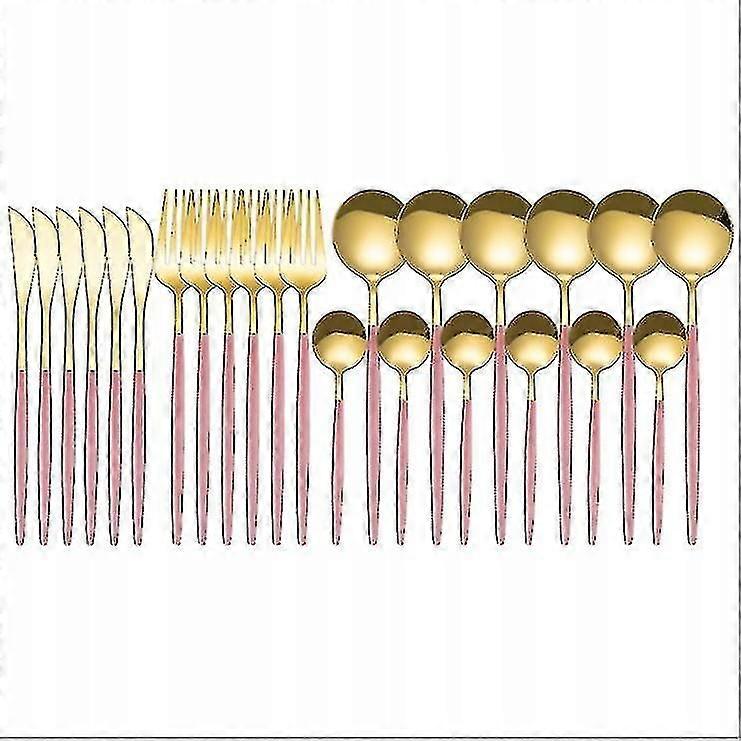 Spoon Fork Table Knife Set 24 Cutlery Flatware Stainless Steel(size:c)