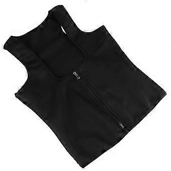 Black Fitness Vest Neoprene Bustier Sports Corset Tank Zippered Bodybuilding Shapewear Breathable Cincher Vest - Size XXXL