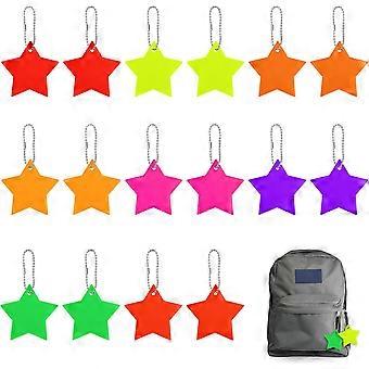 16-pack reflective pendants, reflective key chain for children, safety reflector with chains for sch [XR]