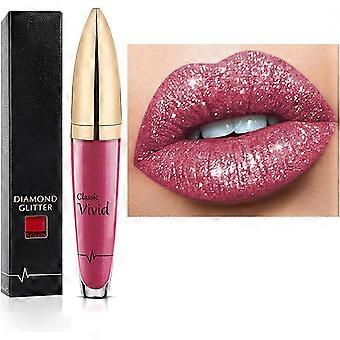 18 Farben wasserfester Metallic-Lippenstift und langanhaltender, nicht klebender Lipgloss mit Diamantglanz.