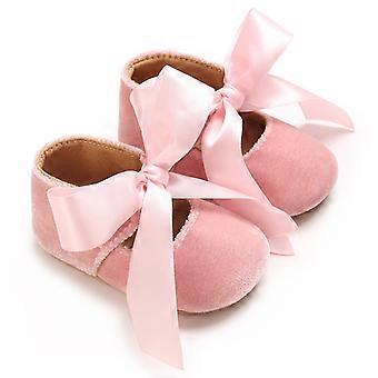 Baby Shoes Girls Princess Shoes Infant Toddler Non-slip Flat Soft-sole Cotton Rubber Cute Bow-knot First Walkers born