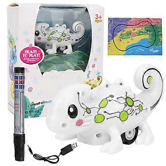 Induction Dinosaur Toy Pen with Light and Sound Effects, Interactive Drawing Toy for Kids, Creative Child Drawing Lines Toy