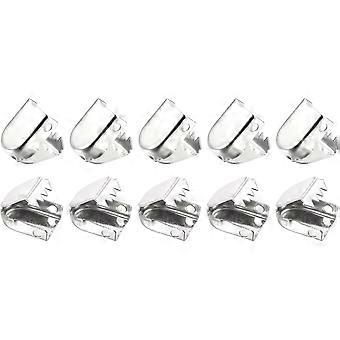 10mm x 7mm (Length x Width) Shoelace End Clips - 30-pack - Suitable for all shoe types - Stainless steel elastic shoelace clips - Bright silver