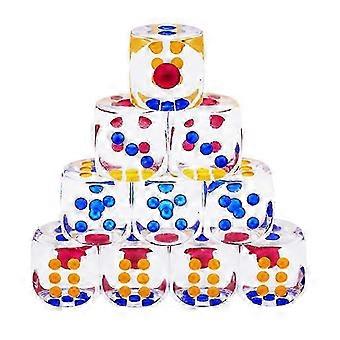 10 Pcs 6-Sided DIY Game Printing Engraving Kid Educational Toys Digital Number Acrylic Transparent Dice 30mm