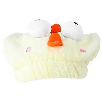 Absorbent Cap Coral Fleece Dry Hair Turban for 1Pcs Yellow
