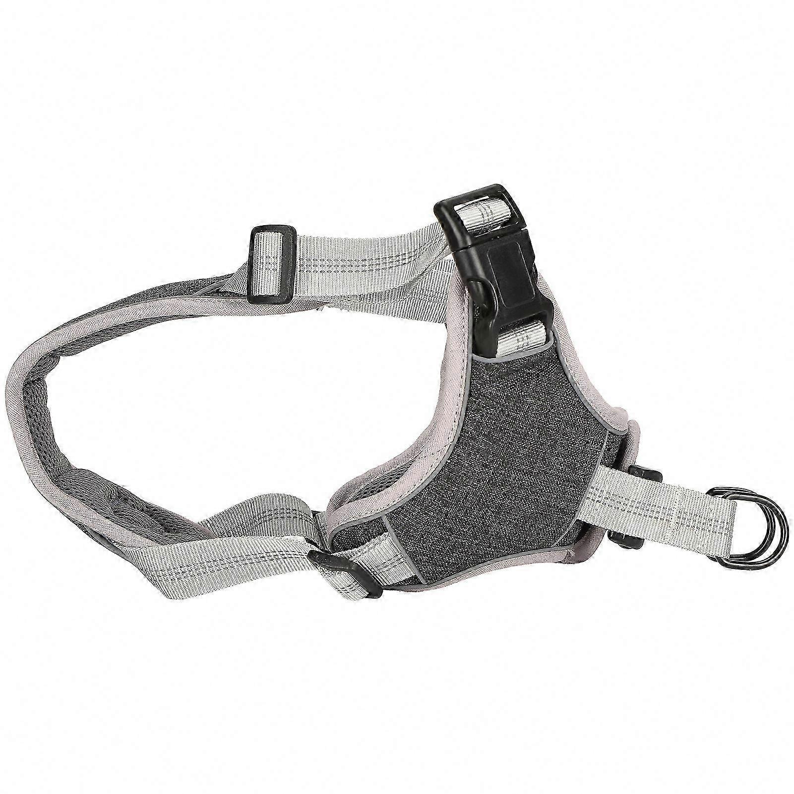 Adjustable Reflective Black Dog Vest Harness, Large Medium L