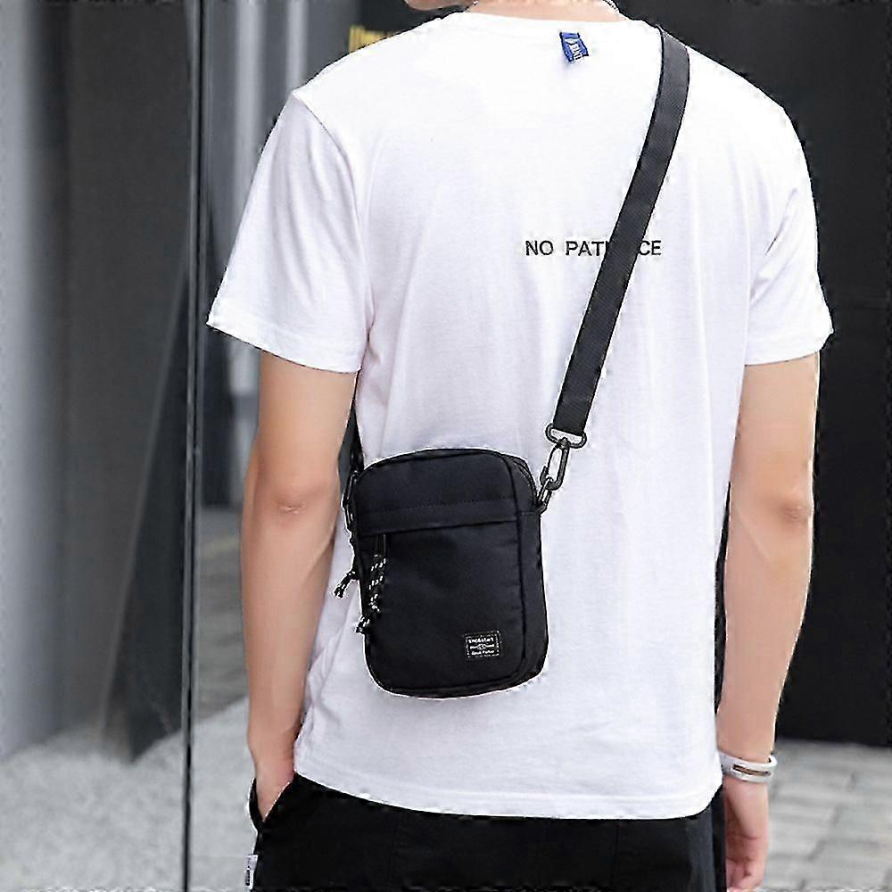 Borsa a tracolla da uomo con tasca con cerniera e porta cellulare.