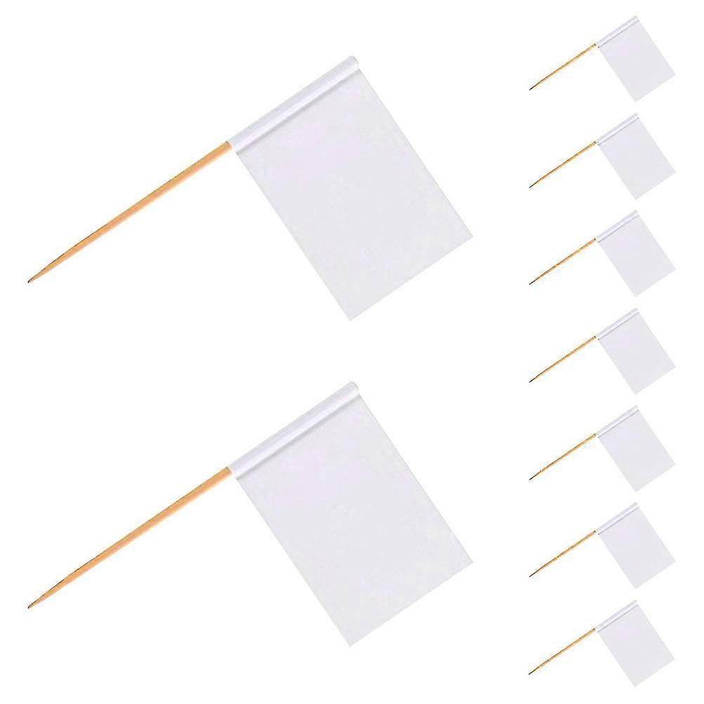 Creative White Toothpick Flags for Party Decoration 100 Piece Set