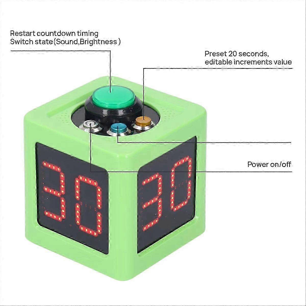 1.4in 4 Sided Cube Timer Digital Shot Timer Countdown Stopwatch white