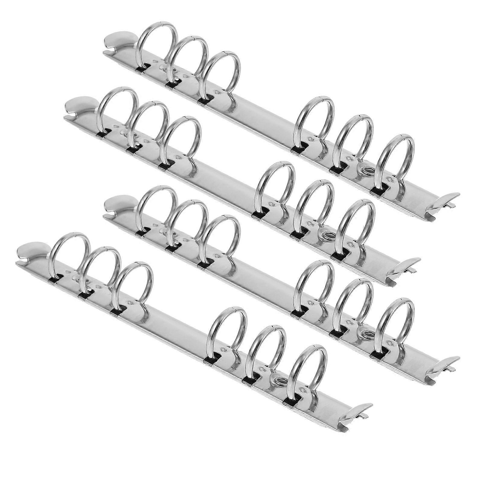 Practical Loose Leaf Binder Segmented Binder for Office Use 4Pcs Silver