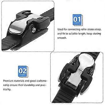 2pcs Black T Bar Straps Buckles Roller Skates Adjustable PVC Replacement Skate Straps Skating Shoes Portable