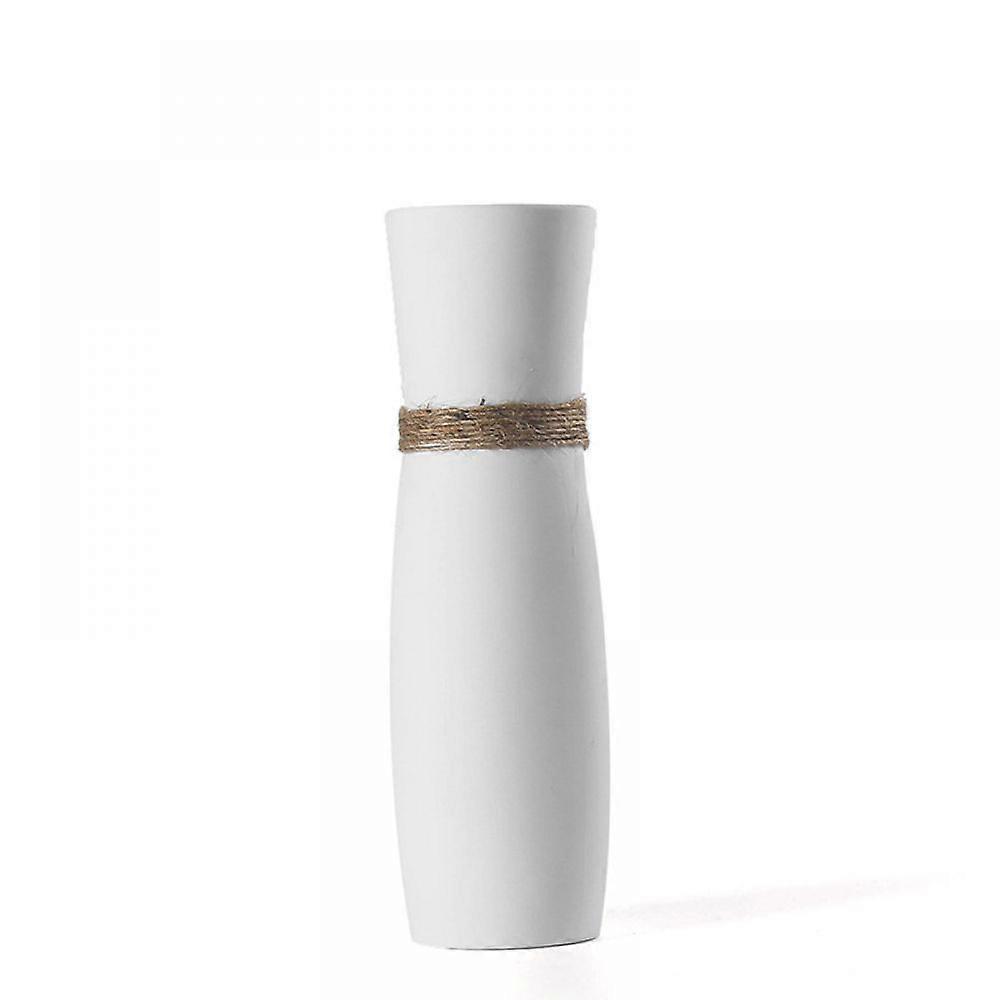Rustic Ceramic Vase, Solid White, Modern Home Decor
