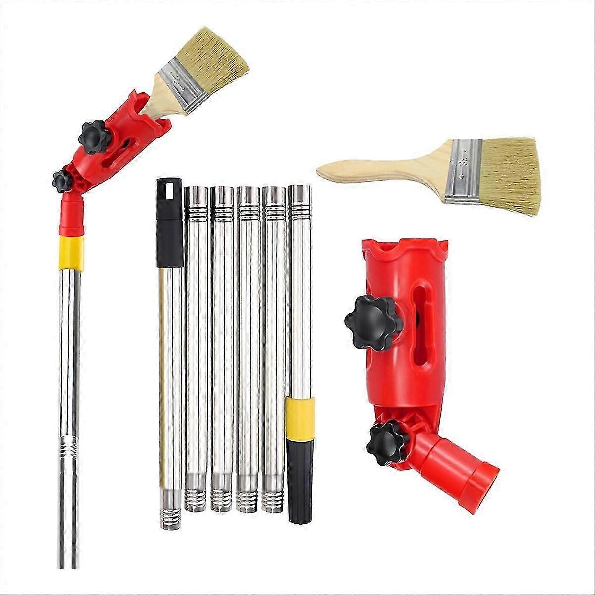 Multi-Angle Paint Brush Extension Pole Kit Handheld Paint Tool_fgz