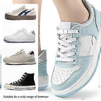 Elastic Flat Shoelaces Set For Sneakers Casual Shoes Kid Adults No Tie Shoe Laces Metal Press Lock Hook Locks Black