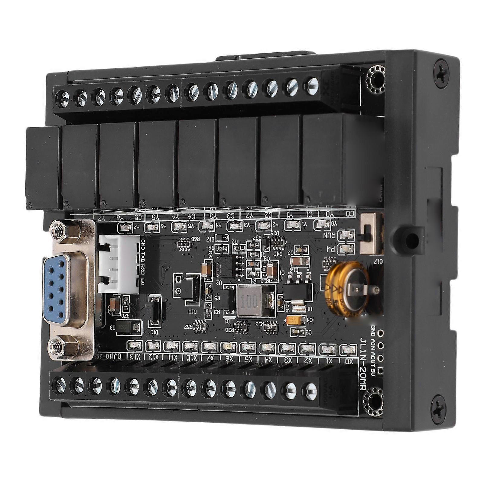 PLC Board Industrial Programmable Logic Motor Controller DC Panel Relay Output Module Rail Type Housing