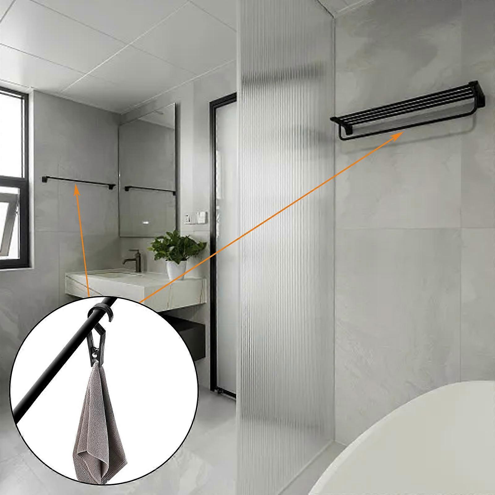Effortless Installation Anodized Towel Rack Versatile Bathroom Use