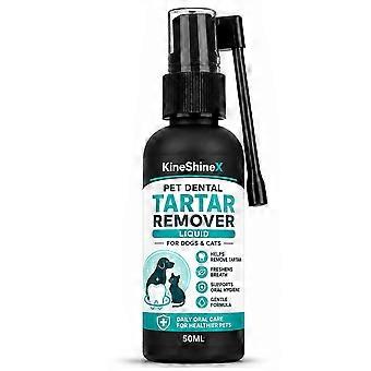 Spray para limpeza dental de animais de estimação (cães e gatos), remove suavemente o tártaro e a placa, fórmula natural que elimina o mau hálito e promove a saúde das gengivas.