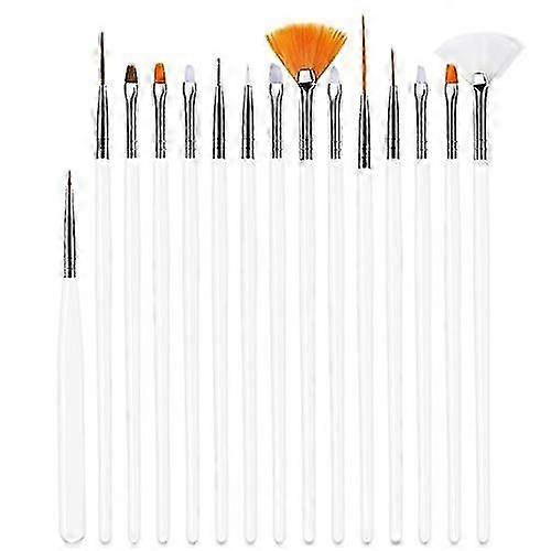 White Nail Brush Set 15pcs