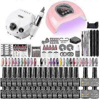 Professional Nail Set with Nail Drill and UV Lamp Dryer for Gel Nails Extensions and Polish Kit