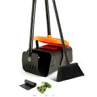 Dog Pooper Scooper with Long Handle, Odor‑Blocking Swivel Bin and Waste Bags for Yard Cleanup (Grey)