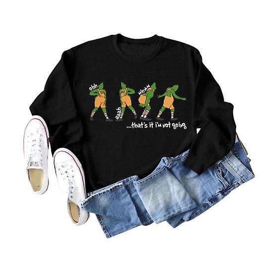 Women's Sweatshirt Autumn And Winter New Design Christmas Loose Long-sleeved Women's Fashion That's It I'm Not Going Letter Print Casual Round Neck To