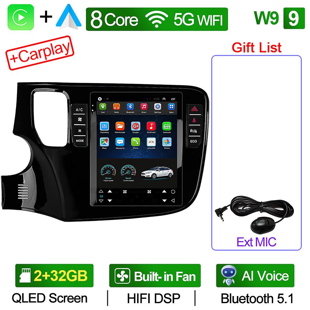 三菱アウトランダー2012-2018テスラスタイルのマルチメディアビデオプレーヤーステレオAutoradio Carplay Gps用Gx9 2ディンカーラジオ