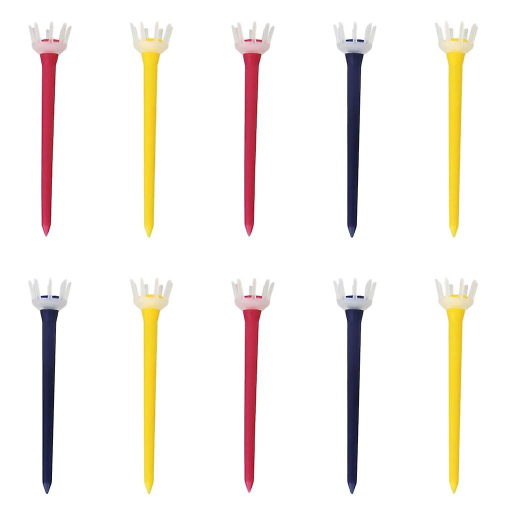 10pcs Premium PE Plastic Golf Tees Crown Claw Tee Replacement Assorted 80mm