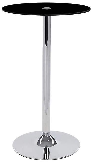 Surga Tall Black Round Glass Poseur Bar Table