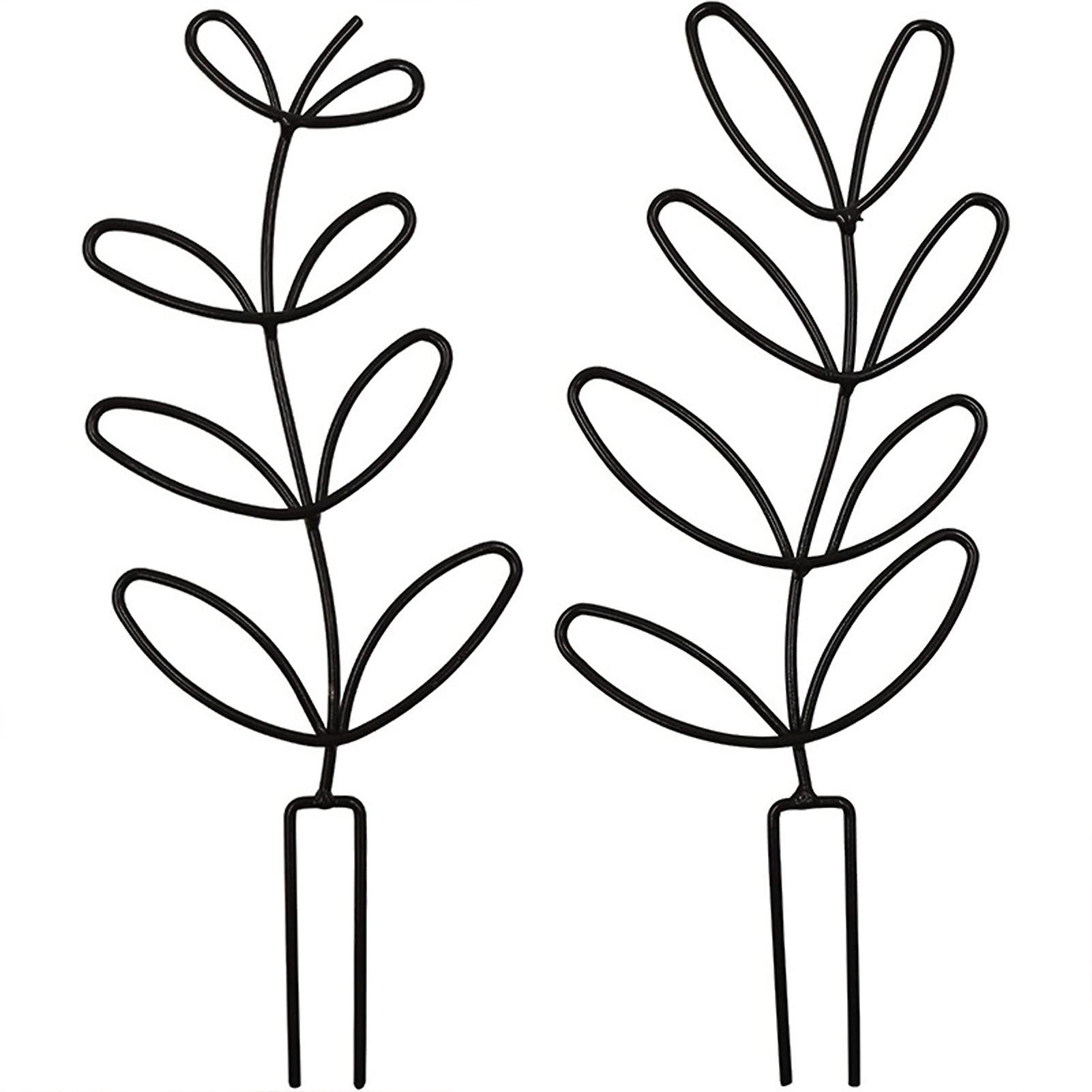2pcs Leaf Shape Mini Plant Trellis Reinforced Vertical Metal Wire Trellis Pot Trellis For Climbing Plants Support