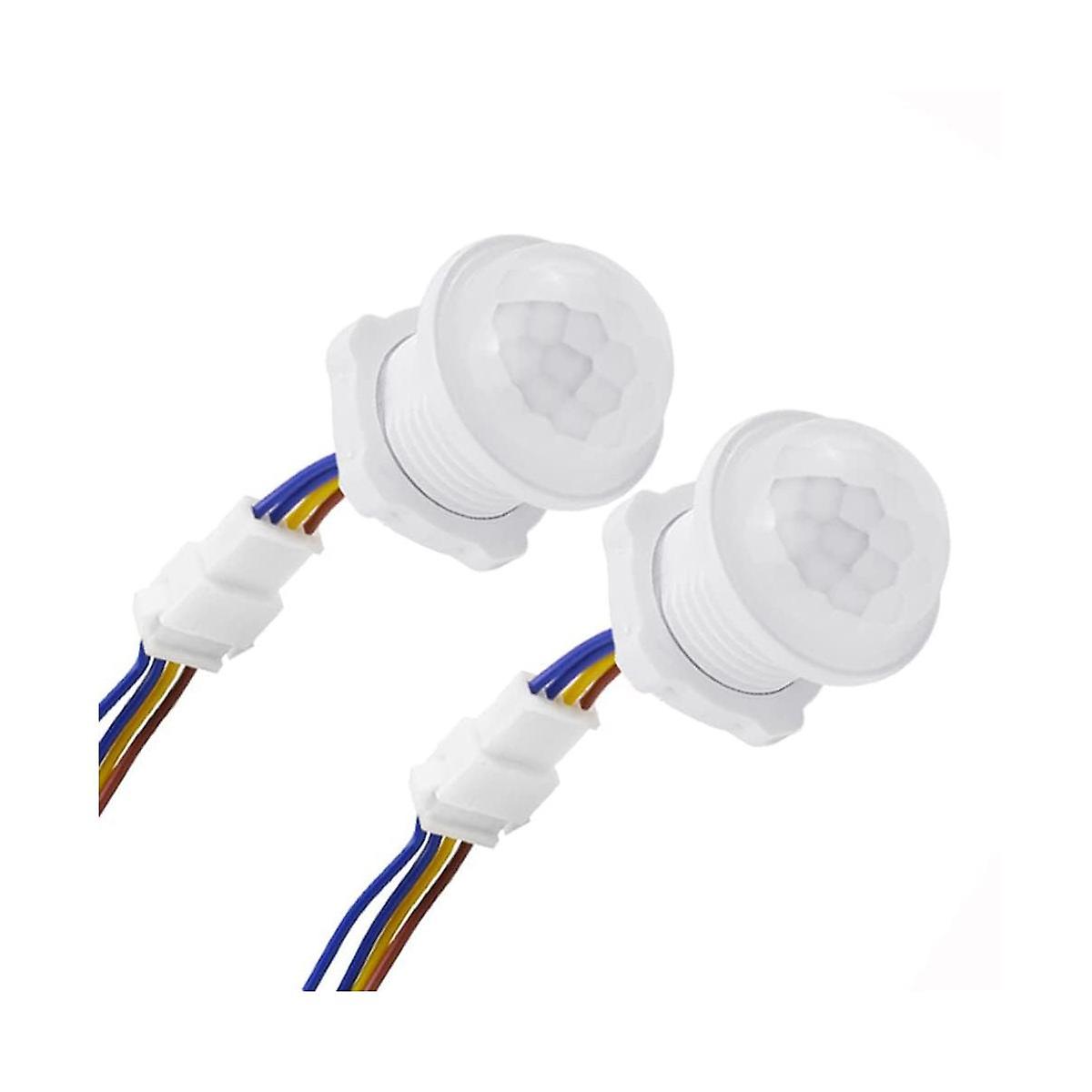 2Pcs Motion Sensor Light Switch 110-220V PIR Sensor Smart Detection Time Delay Adjustable Infrared