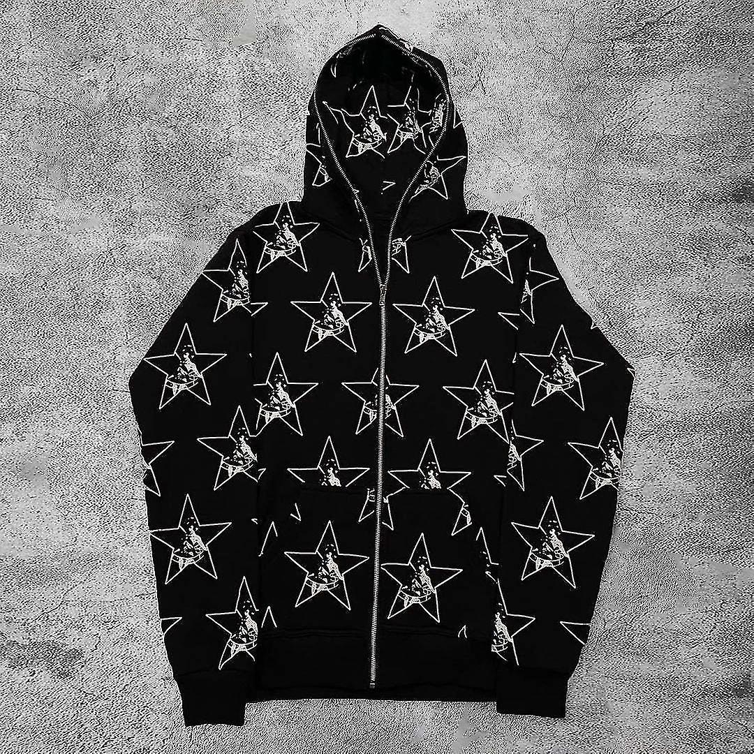 Men's And Women's Same Style Skull Lazy Style 3d Digital Printing Hooded Long-sleeved Zipper Sweater#17