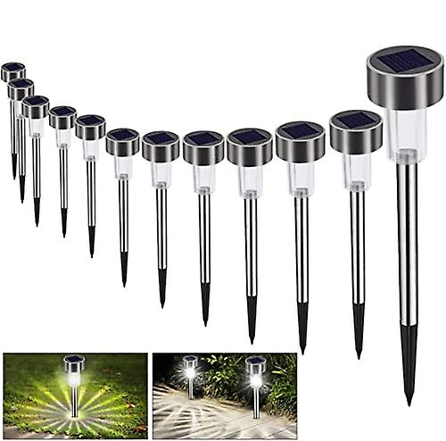 Solar Garden Lamp Outdoor Ground Bawoo 12pcs Waterproof Garden Lamps Wireless Led Lamp Decoration Cold White Outdoor Solar Lighting For Paths Lawn Aut